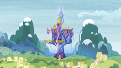 Size: 1366x768 | Tagged: safe, screencap, equestria girls, g4, my little pony equestria girls: rainbow rocks, background, castle, no pony, ponyville, twilight's castle