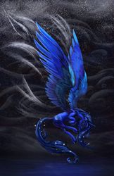 Size: 1200x1855 | Tagged: safe, artist:viwrastupr, princess luna, g4, concave belly, female, flying, large wings, night, snow, snowfall, solo