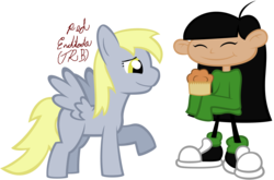 Size: 6470x4280 | Tagged: safe, artist:redenchilada, derpy hooves, human, pegasus, pony, g4, absurd resolution, codename kids next door, crossover, kuki sanban, numbuh 3