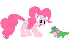 Size: 1400x800 | Tagged: safe, artist:stabicon, gummy, pinkie pie, g4