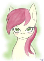 Size: 490x668 | Tagged: safe, artist:taokakabom, roseluck, g4, blushing, looking at you