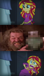 Size: 596x1024 | Tagged: safe, sunset shimmer, equestria girls, g4, my little pony equestria girls: rainbow rocks, are you afraid of the dark?, canadian hagrid, censored, dr. vink, exploitable meme, jontron, meme, sunset screamer