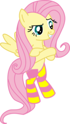 Size: 5113x9001 | Tagged: safe, artist:tangy751, fluttershy, g4, absurd resolution, clothes, female, simple background, socks, solo, striped socks, transparent background, vector