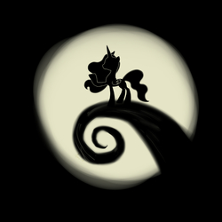 Size: 1600x1600 | Tagged: safe, artist:necro1337, princess luna, g4, female, parody, solo, the nightmare before christmas