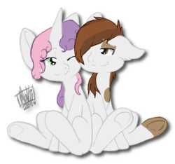 Size: 570x534 | Tagged: safe, artist:flow3r-child, pipsqueak, sweetie belle, g4, female, male, ship:sweetiesqueak, shipping, straight