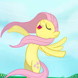 Size: 1000x1000 | Tagged: safe, artist:isa-isa-chan, fluttershy, g4, female, singing, solo