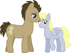 Size: 916x675 | Tagged: safe, artist:ludiculouspegasus, derpy hooves, doctor whooves, time turner, pegasus, pony, g4, crying, female, male, mare, ship:doctorderpy, shipping, simple background, straight, transparent background