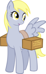 Size: 400x635 | Tagged: safe, artist:ludiculouspegasus, derpy hooves, pegasus, pony, g4, delivery, female, mare, solo