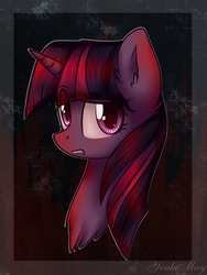 Size: 1024x1365 | Tagged: safe, artist:youkimay, twilight sparkle, g4, female, portrait, raised eyebrow, solo