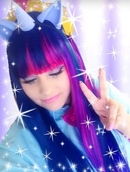 Size: 485x640 | Tagged: safe, artist:audra-hime, twilight sparkle, human, g4, big crown thingy, cosplay, irl, irl human, photo, selfie, solo, twilight sparkle (alicorn)