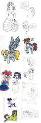 Size: 676x2044 | Tagged: safe, artist:nanivauva, applejack, derpy hooves, fluttershy, pinkie pie, rarity, oc, human, g4, humanized