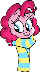 Size: 673x1211 | Tagged: safe, artist:strangiesleepy, pinkie pie, g4, clothes, female, head, scarf, simple background, solo, transparent background