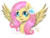 Size: 1600x1200 | Tagged: safe, artist:chichicherry123, fluttershy, pegasus, pony, g4, bust, female, flower, flower in hair, mare, open mouth, portrait, simple background, solo, spread wings, transparent background, wings