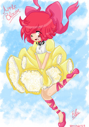 Size: 1240x1748 | Tagged: safe, artist:thelousama, apple bloom, human, g4, falling, female, humanized, solo