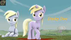 Size: 1280x720 | Tagged: safe, artist:biocalamity, derpy hooves, dinky hooves, pegasus, pony, g4, 3d, equestria's best daughter, female, mare, source filmmaker