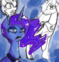 Size: 1024x1067 | Tagged: safe, artist:bubbleglacier, princess luna, g4, female, sketch, solo