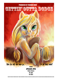 Size: 1600x2133 | Tagged: safe, artist:k-i-a-r-a, applejack, g4, female, looking at you, movie poster, solo, unshorn fetlocks