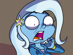 Size: 1280x960 | Tagged: safe, artist:grandpalove, trixie, ask trixie and cheese, equestria girls, g4, female, horrified, open mouth, reaction image, solo, wide eyes