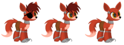 Size: 1206x440 | Tagged: safe, artist:n0rwhy, fox, robot, eyepatch, five nights at freddy's, foxy, pirate, ponified