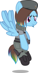 Size: 1448x2746 | Tagged: safe, artist:zacatron94, rainbow dash, g4, alternate hairstyle, clothes, costume, female, halloween, halloween costume, holiday, jill valentine, nightmare night, nightmare night costume, resident evil, short hair, simple background, solo, stars(resident evil), transparent background, vector