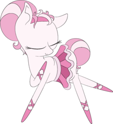 Size: 1024x1125 | Tagged: safe, artist:waterlillyhearts, oc, oc only, oc:ballet slippers, ballerina, clothes, dancing, eyes closed, solo