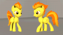 Size: 640x360 | Tagged: safe, artist:argodaemon, spitfire, pegasus, pony, g4, 3d, animated, female, happy, open mouth, smiling, solo, source filmmaker, trotting, walk cycle, walking