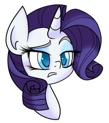 Size: 540x606 | Tagged: dead source, safe, artist:wubcakeva, rarity, g4, female, portrait, raised eyebrow, simple background, solo, unamused, white background