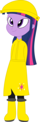 Size: 514x1556 | Tagged: safe, artist:kylethepony, twilight sparkle, equestria girls, g4, boots, female, hat, rain boots, raincoat, simple background, solo, transparent background, vector