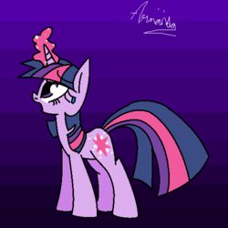 Size: 500x499 | Tagged: safe, artist:blowincloud, twilight sparkle, g4, female, glowing horn, horn, magic, open mouth, solo