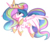 Size: 1024x857 | Tagged: safe, artist:kimikosky, princess celestia, pony, g4, blushing, female, flying, looking at you, mare, simple background, smiling, solo, spread wings, transparent background, vector