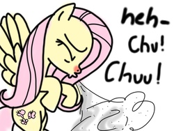 Size: 2048x1536 | Tagged: safe, fluttershy, g4, cold, female, flying, red nosed, sick, sneezing, sneezing fetish, solo