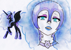Size: 3348x2380 | Tagged: safe, artist:unstableapocalypse, nightmare moon, human, g4, high res, human ponidox, humanized