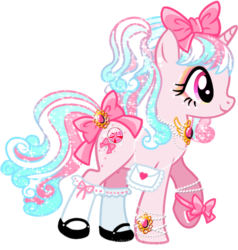 Size: 476x500 | Tagged: safe, artist:yukiadoptablesponies, oc, oc only, pony, unicorn, bow, solo, sweet lolita