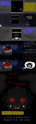 Size: 950x3200 | Tagged: safe, artist:ichibangravity, oc, oc only, oc:angelo zotz, oc:lautry dektis, comic, deployment, fangs, glowing eyes, grin, thought bubble, window