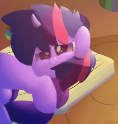 Size: 1600x1684 | Tagged: safe, artist:captain64, twilight sparkle, g4, book, female, library, solo
