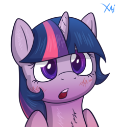 Size: 2337x2444 | Tagged: safe, artist:fluffyxai, twilight sparkle, alicorn, pony, g4, blushing, cute, female, high res, mare, simple background, solo, transparent background, twiabetes, twilight sparkle (alicorn)