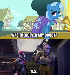 Size: 698x746 | Tagged: safe, edit, edited screencap, screencap, trixie, pony, unicorn, boast busters, g4, female, image macro, kanan jarrus, mare, meme, sabine wren, star wars, star wars rebels, text, was there ever any doubt?, zeb orrelios