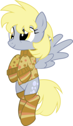 Size: 4361x7533 | Tagged: safe, artist:gladosthepotatopony, derpy hooves, pegasus, pony, g4, absurd resolution, clothes, cute, derpabetes, female, mare, messy mane, simple background, socks, solo, sweater, transparent background, vector