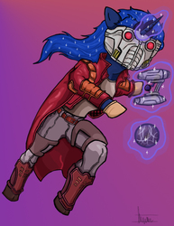 Size: 612x792 | Tagged: safe, artist:zorritopirata, princess luna, g4, female, guardians of the galaxy, solo, star-lord