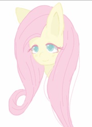 Size: 617x847 | Tagged: safe, artist:sumi_pan, fluttershy, g4, bust, female, pixiv, portrait, simple background, solo, white background