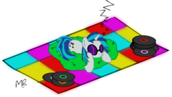 Size: 2341x1323 | Tagged: safe, artist:mellowbloom, dj pon-3, vinyl scratch, pony, unicorn, g4, beanbag chair, female, record, records, sleeping, solo, zzz