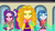 Size: 1366x768 | Tagged: safe, screencap, adagio dazzle, aria blaze, sonata dusk, equestria girls, g4, my little pony equestria girls: rainbow rocks, amulet, cafeteria, eyebrows, eyes closed, female, gem, glowing, grin, jewelry, negative energy, siren gem, smiling, smirk, the dazzlings, trio