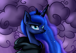 Size: 1000x700 | Tagged: safe, artist:novaspark, princess luna, g4, luna eclipsed, female, scene interpretation, solo