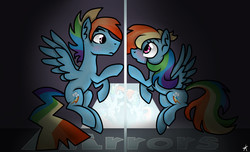 Size: 2800x1700 | Tagged: safe, artist:monnarcha, rainbow dash, g4, duality, duo, rainbow blitz, rule 63, self ponidox