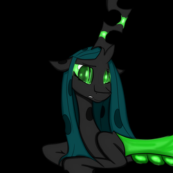 Size: 2048x2048 | Tagged: safe, artist:briarspark, queen chrysalis, changeling, changeling queen, g4, female, high res, missing accessory, pixiv, solo