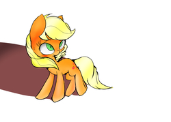 Size: 1363x977 | Tagged: safe, artist:skippy_the_moon, applejack, g4, female, hatless, missing accessory, pixiv, solo