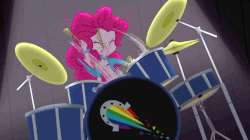 Size: 644x360 | Tagged: safe, screencap, pinkie pie, equestria girls, g4, my little pony equestria girls: rainbow rocks, animated, cymbals, drum kit, drumming, drums, female, hi-hat, loop, musical instrument, solo