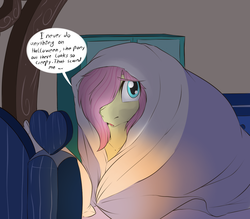 Size: 1280x1120 | Tagged: dead source, safe, artist:rainbowscreen, fluttershy, ask the gaylord, g4, blanket, butterscotch, rule 63