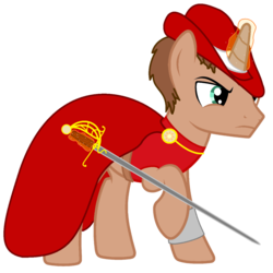 Size: 1024x1024 | Tagged: safe, artist:peternators, oc, oc only, oc:heroic armour, rapier, red mage, sword