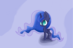 Size: 1024x673 | Tagged: safe, artist:azucenita-mlp, princess luna, g4, chibi, cute, female, smiling, solo